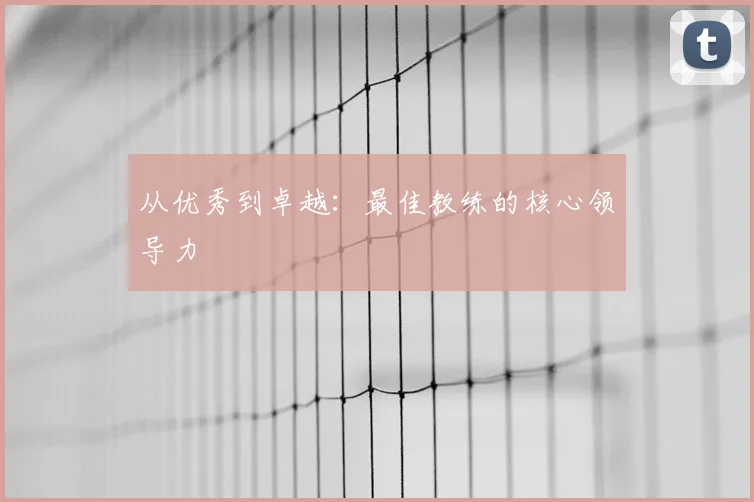 从优秀到卓越:最佳教练的核心领导力